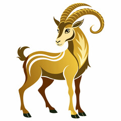 goat on a white background