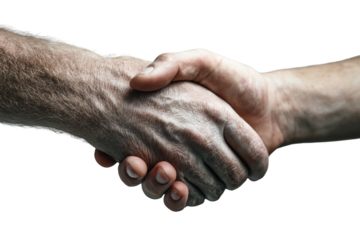 Handshake between young and elderly person PNG with a transparent background


