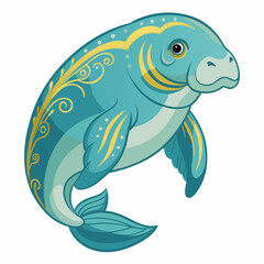 vector illustration of a cartoon fish