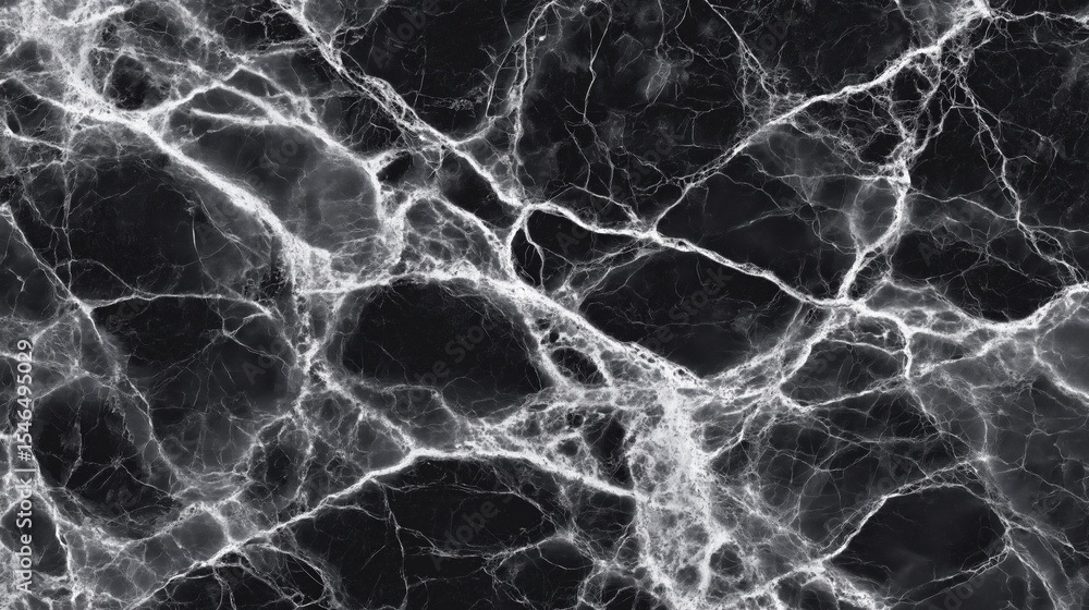 Poster black and white marble texture with intricate veining creates dramatic and elegant pattern, ideal fo