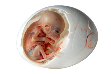 close up photo of-baby chicken embryo isolated on white background png,  ai  generated