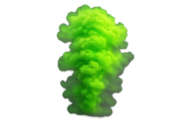 Realistic green smoke rising on transparent background, ideal for visual effects and motion graphics