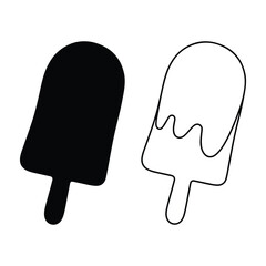Delicious Popsicle Icons Black and White Summer Treat Graphic Design Element