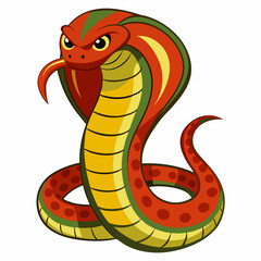 Fototapeta premium illustration of a cartoon snake on white background