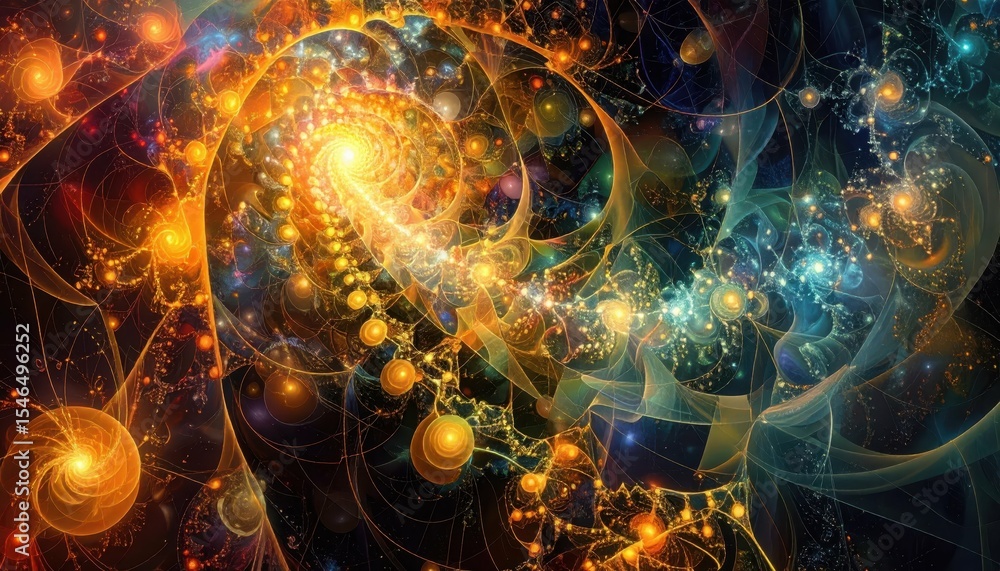 Poster abstract visual pathway of interconnected thoughts and ideas