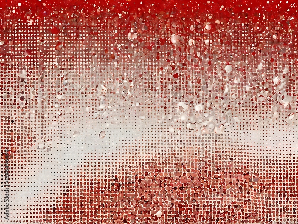 Poster abstract red and white dotted pattern background with glitter effect for modern design and creative 