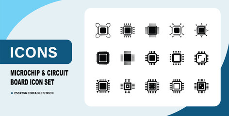 Microchip & Circuit Board Icon Set