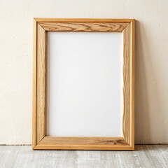 Natural Wood Frame: Elegant Square Picture Frame for Home Decor isolated  white  background