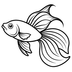Betta line art vector