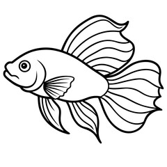 Betta line art vector