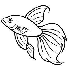 Betta line art vector