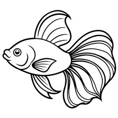 Betta line art vector