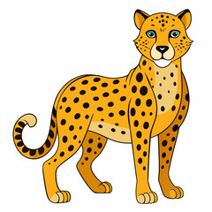 cheetah cartoon isolated on white