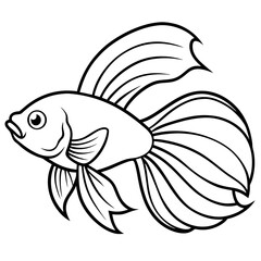 Betta line art vector