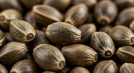 Macro Photography of Hemp Seeds