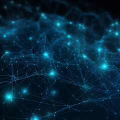 High-tech futuristic grid background with glowing digital nodes