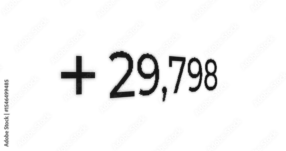 Aufkleber video of a number counting from 0 to 1,000,000 in ascending order with a plus symbol icon in white l