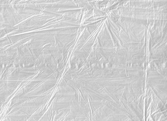 Textura de bolsa plástica color blanco. White plastic film wrap texture background. White wrinkled plastic bag texture