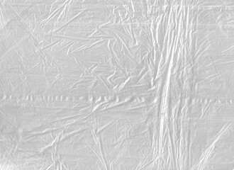 Textura de bolsa plástica color blanco. White plastic film wrap texture background. White wrinkled plastic bag texture