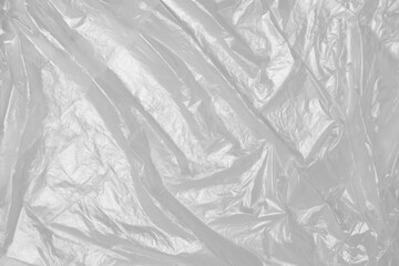 Textura de bolsa plástica color blanco. White plastic film wrap texture background. White wrinkled plastic bag texture