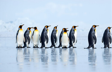 Obraz premium Emperor Penguin Group