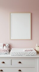 Sweet Nursery Frame Mockup on Pink Wall