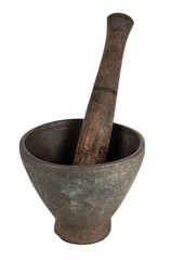mortar and pestle on transparent background