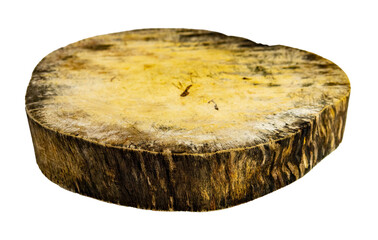 Wood cutting board on transparent background