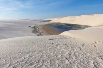 Lagoon between the dunes in Lençóis Maranhenses
