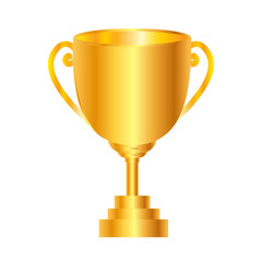 Gold trophy cup, 3D render
