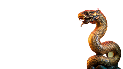 Mythical red dragon isolated on white background