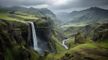 Icelandic Waterfall Valley