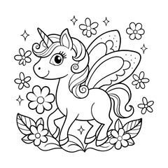 coloring page bold line art vector art illustration