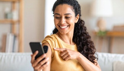 Modern health tracking with wearable sensor and mobile app reflecting personal wellness trends, self-care and digital health evolution