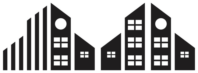 Modern urban city skyline illustration.