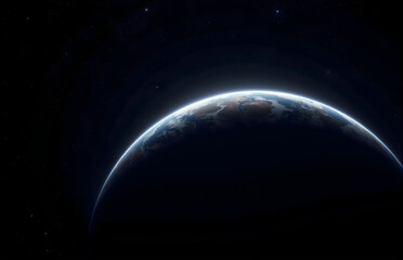 Obraz premium Earth's Penumbral Landscape in the Universe