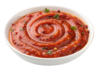  srealistic swirl-of-spicy thai jaew dipping sauce isolated on white background png, ai generated
