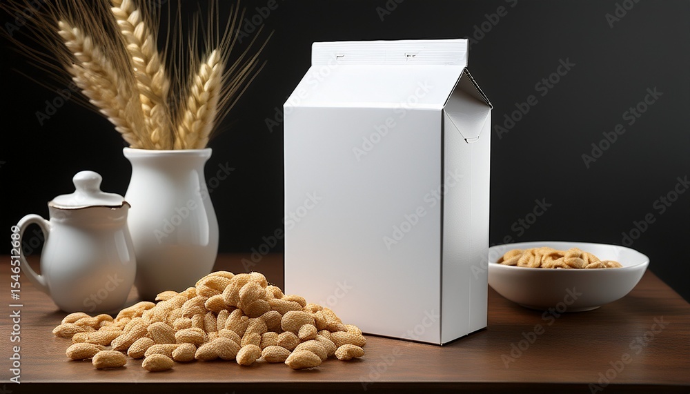 Poster blank white cereal box on transparent background for cereal branding mockup generative ai