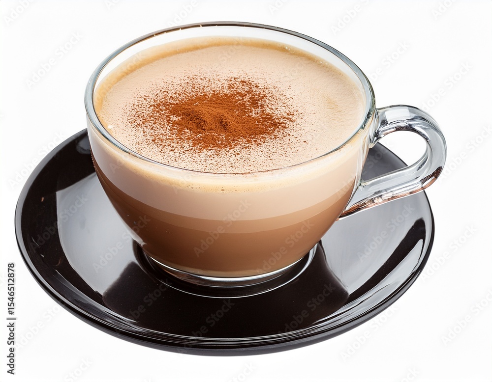 Poster hot chai latte on isolated on transparent background generative ai