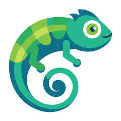 Fototapeta premium Chameleon or Reptile Icon with Gentle Curves