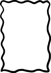 Scallop frame with line whimsical style. Wavy line decorative whimsical border frame black color. Scallop border wavy line. 