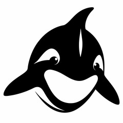 Happy orca whale cartoon illustration