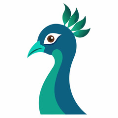Stylized peacock head profile illustration