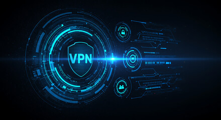 Fototapeta premium Virtual Private Network Concept for Online Protection