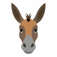 Cute donkey face illustration for children s book