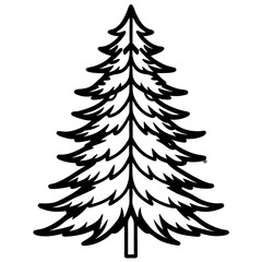 Fir line art vector