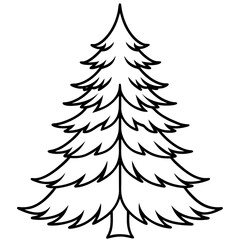 Obraz premium Fir line art vector