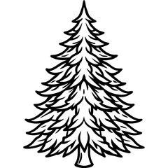 Obraz premium Fir line art vector