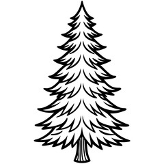 Fir line art vector
