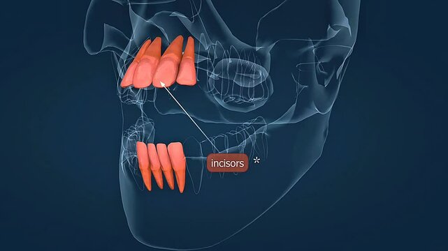 Human incisors teeth anatomy